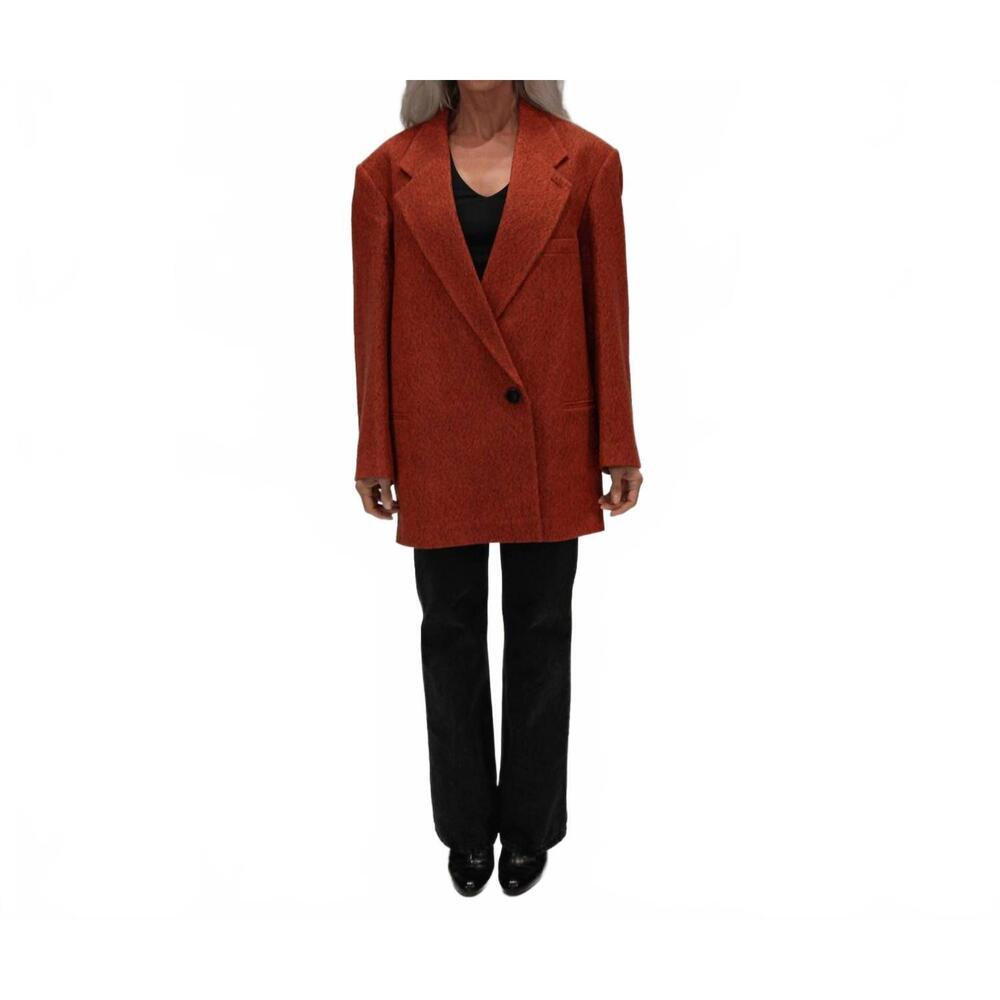 NEW ALYSI maxi blazer coat in orange